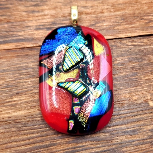 Dichroic glass art‎ js designer pendant stunning! - Picture 1 of 4